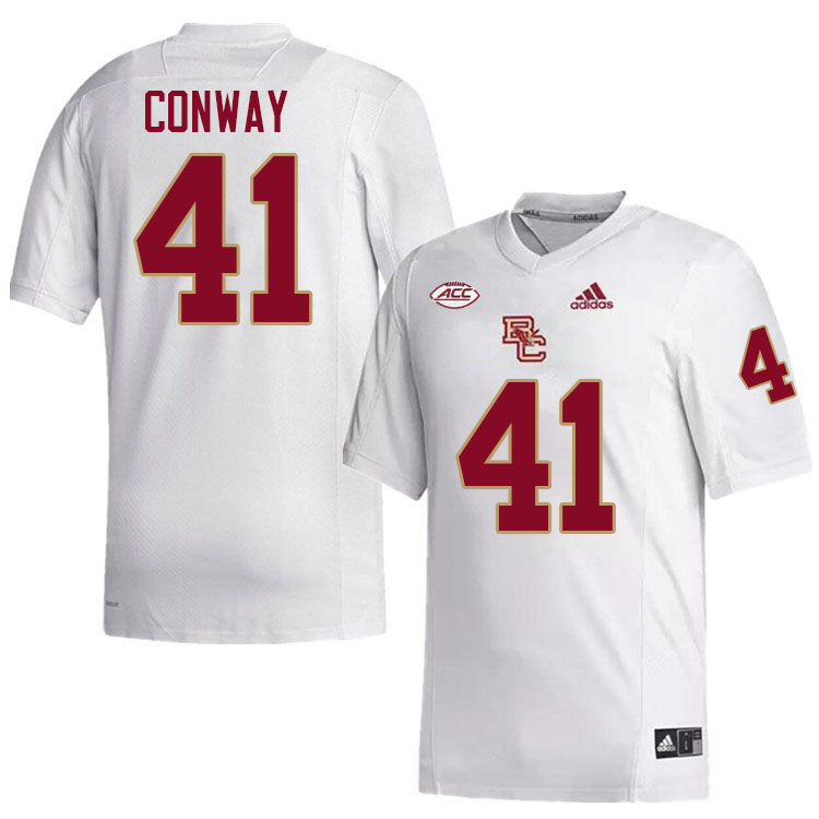 Boston College Eagles #41 Liam Conway College Football Jerseys Stitched-White